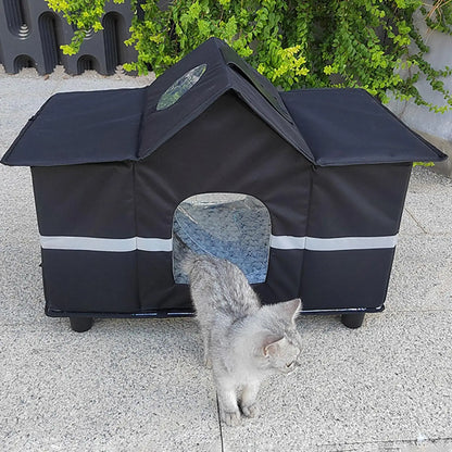 Outdoor Cat House Puppy Tent House Weatherproof Dog Kennels Cat Nest Homeless Pet Tent Wide Winter Shelter for Camping Kitten