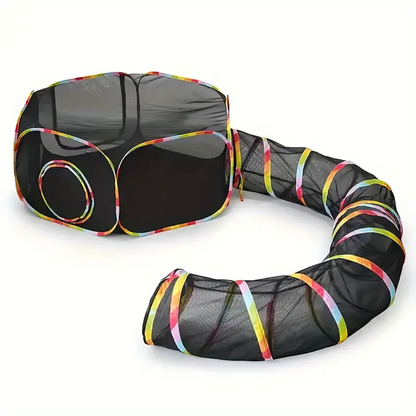 Outdoor Playground Cat Cage Outdoor Cat Tunnel Outdoor Portable Cat Tent with Storage Bag Outdoor Cat Fence Pet Fence