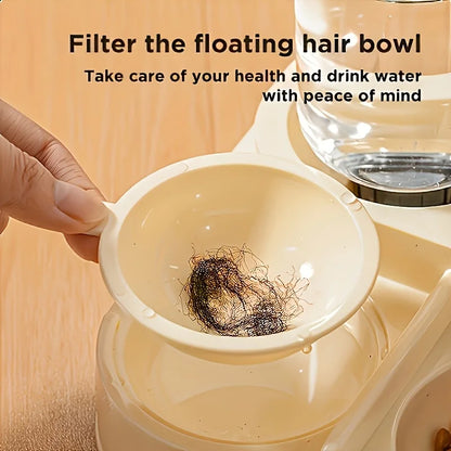 2-in-1 Large Automatic Cat Feeder & Waterer, No Battery Dry Wet Food Separation for Indoor Pets, Transparent Design