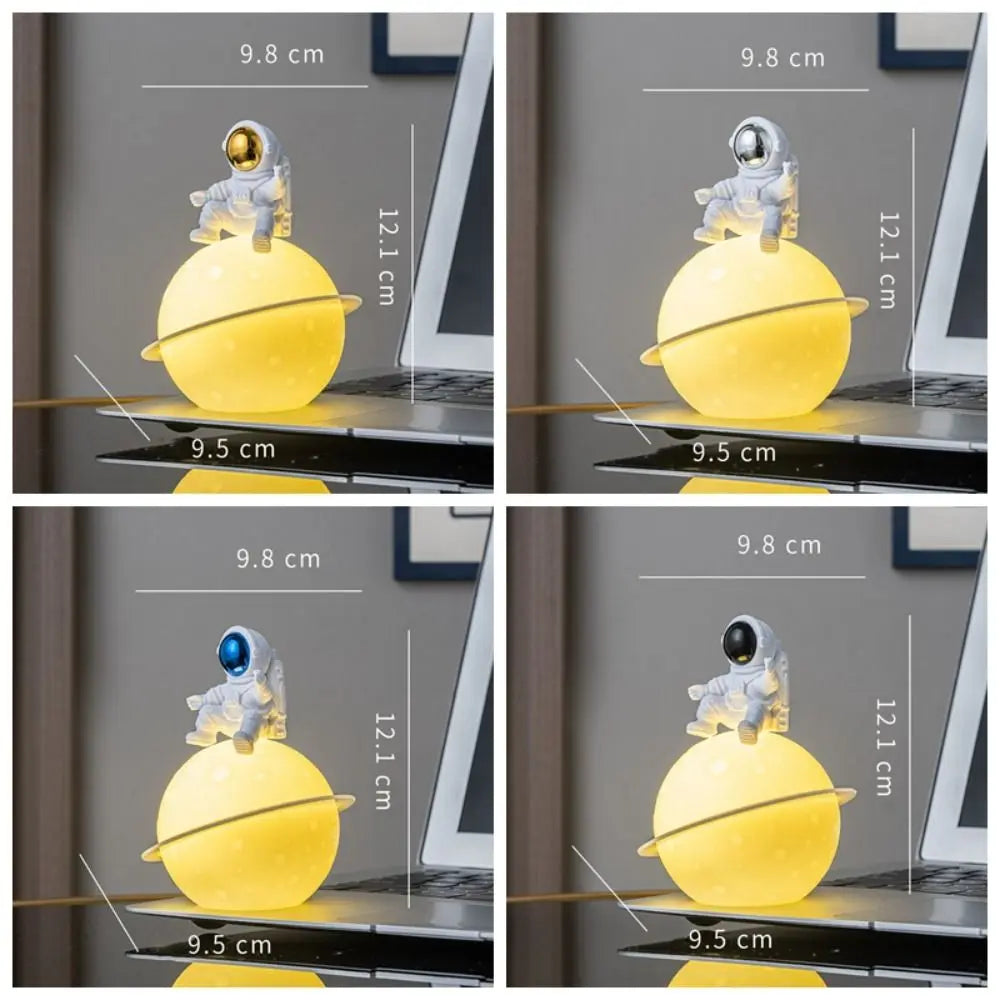 Home Decoration Portable Astronaut Moon Night Light Creative Cute Desktop Luminous Planet Lamp Cartoon Bedside Light Christmas