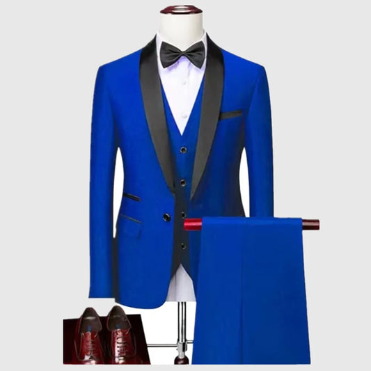 New Men's 2/3 Pieces Suit Formal Business Notch Lapel Slim Fit Tuxedos Best Man Blazer For Wedding Dress