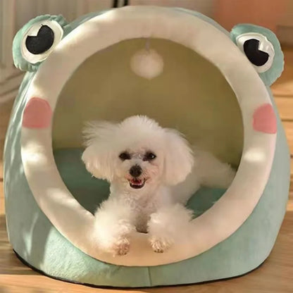 Pet Tent Cat Nest Cute Comfortable Warm Cat House Cave Mat Pet Bed Foldable Detachable Washable Dog House Cat Tent Pet Supplies
