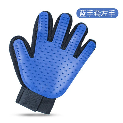 Pet Grooming Kit for Dog Cat Rabbit Fur 2 Sided Grooming Brush Bath Cleaning Glove De-Shedding De-Matting Pet Hair