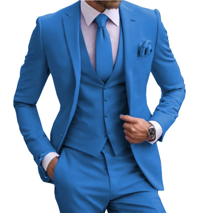 Suits for Men Lilac Stylish 3 Piece Classic Tuxedos Blazer Vest Pants Formal Elegant Male Wedding Groomsman Bespoke