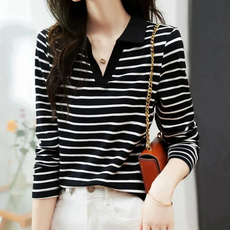 Woman Tshirt 100℅ Cotton With Collar Polo Neck T Shirt for Women New Youthful Clothes Original Casual Tops Clothing Sales Basic
