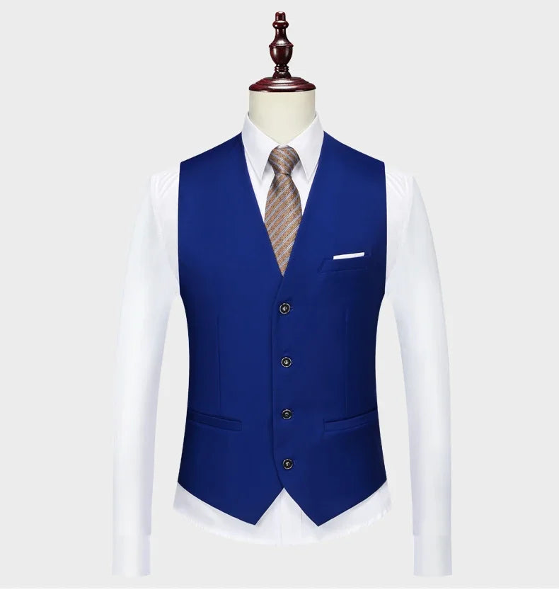 New Men's 2/3 Pieces Suit Formal Business Notch Lapel Slim Fit Tuxedos Best Man Blazer For Wedding Dress
