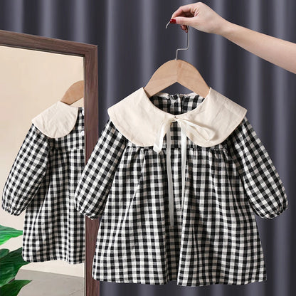 Spring baby girl clothes lace long sleeve dress costume for toddler girl baby birthday kids clothing straight long dresses dress
