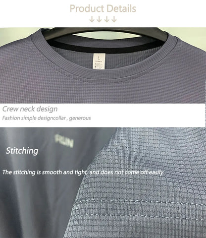 Summer Ice Silk Long Sleeve T-Shirt Men 2023 New Quick Dry Breathable Air Conditioning Outdoor Sun Protection Running Outer Wear