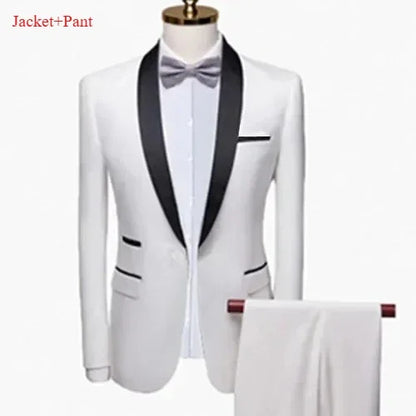 New Men's 2/3 Pieces Suit Formal Business Notch Lapel Slim Fit Tuxedos Best Man Blazer For Wedding Dress