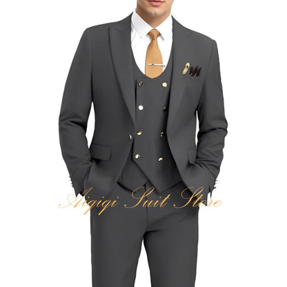 Formal Men's Suits 3 Piece Slim Fit Blazer Vest Pants Groom Tuxedo Suit Wedding Prom Homecoming Men Suits
