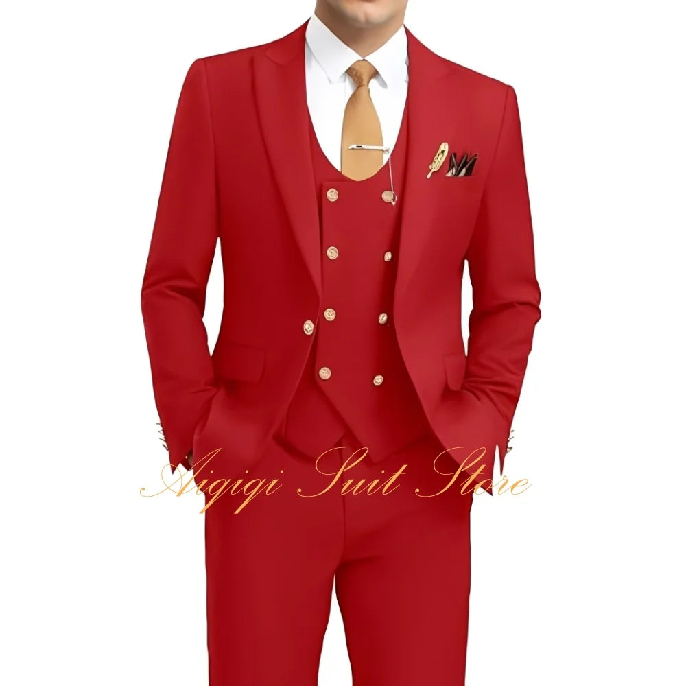 Formal Men's Suits 3 Piece Slim Fit Blazer Vest Pants Groom Tuxedo Suit Wedding Prom Homecoming Men Suits