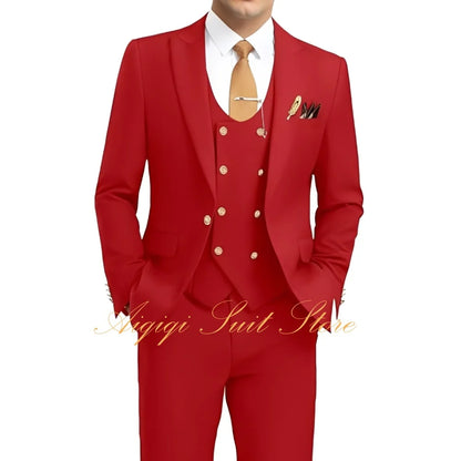 Formal Men's Suits 3 Piece Slim Fit Blazer Vest Pants Groom Tuxedo Suit Wedding Prom Homecoming Men Suits