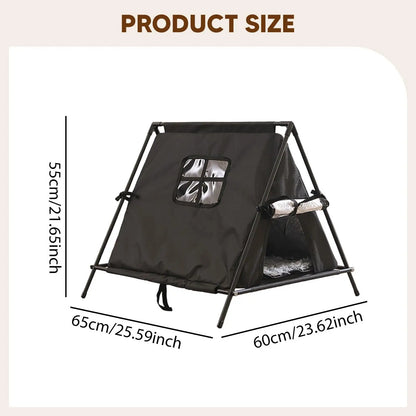 Cat Tent House Enclosed Hideaway Door Curtain Pet Sleeping Bed Cat Bed Kitten Tent Cave for Garden Bedroom Outdoor Porch Balcony