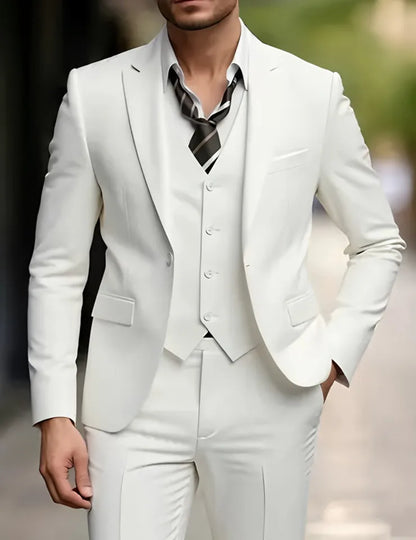Elegant Men's Suit Sets- Slim Fit Tuxedo Set for Weddings & Formal Occasions, Black Suit