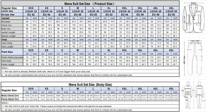 ( Jacket + Vest + Pants )Suits for Mens 2024 Casual Business Suit High-end Social Formal Suit 3 Pcs Set Groom Wedding Men