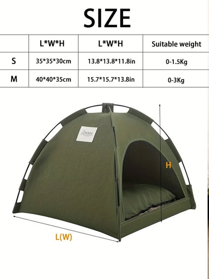 Pet Tent House Removable Enclosed Dog Cat Tent Bed Indoor Folding Portable Comfortable Kitten Bed Kennel For Small Pets