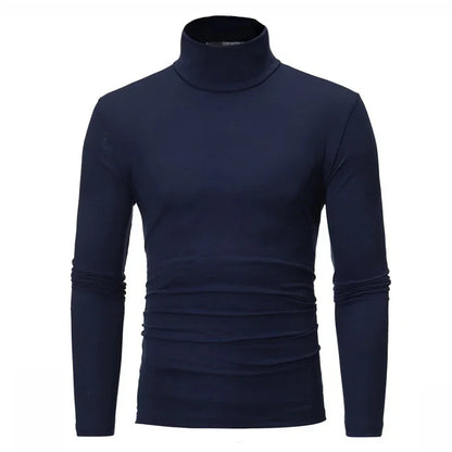 Spring Autumn Thin Men Pullovers Sweaters Turtleneck Knitted Sweater for Men Warm Clothing Male Sweaters Full Black White Tops