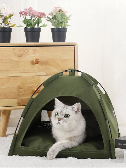 Pet Tent House Removable Enclosed Dog Cat Tent Bed Indoor Folding Portable Comfortable Kitten Bed Kennel For Small Pets