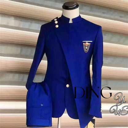 Wedding Suit For Men Set Navy Blue Blazers Formal 2 Pieces Jackets Pants Classic Business Coats Traje Formal Para Hombre