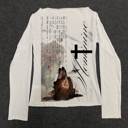 Women's T-shirts Woman Clothes for Women Trashy Y2k 2000s Tops Goth Anime Girl Long Sleeve Baby Tees Y2k Kitty Spring Woman