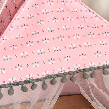 Cat Broken Flower Tent Semi Enclosed Internet Celebrity Tent Nest Universal For All Seasons Pet Supplies Summer Dog And Cat Nest