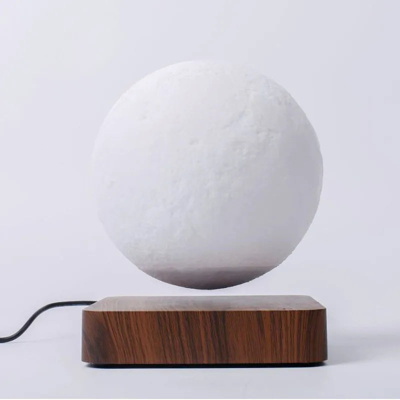 ZK30 Levitating Moon Lamp Night Light Floating 3D Printing LED Moon Lamp with Wooden Base and Magnetic with 3 Colors