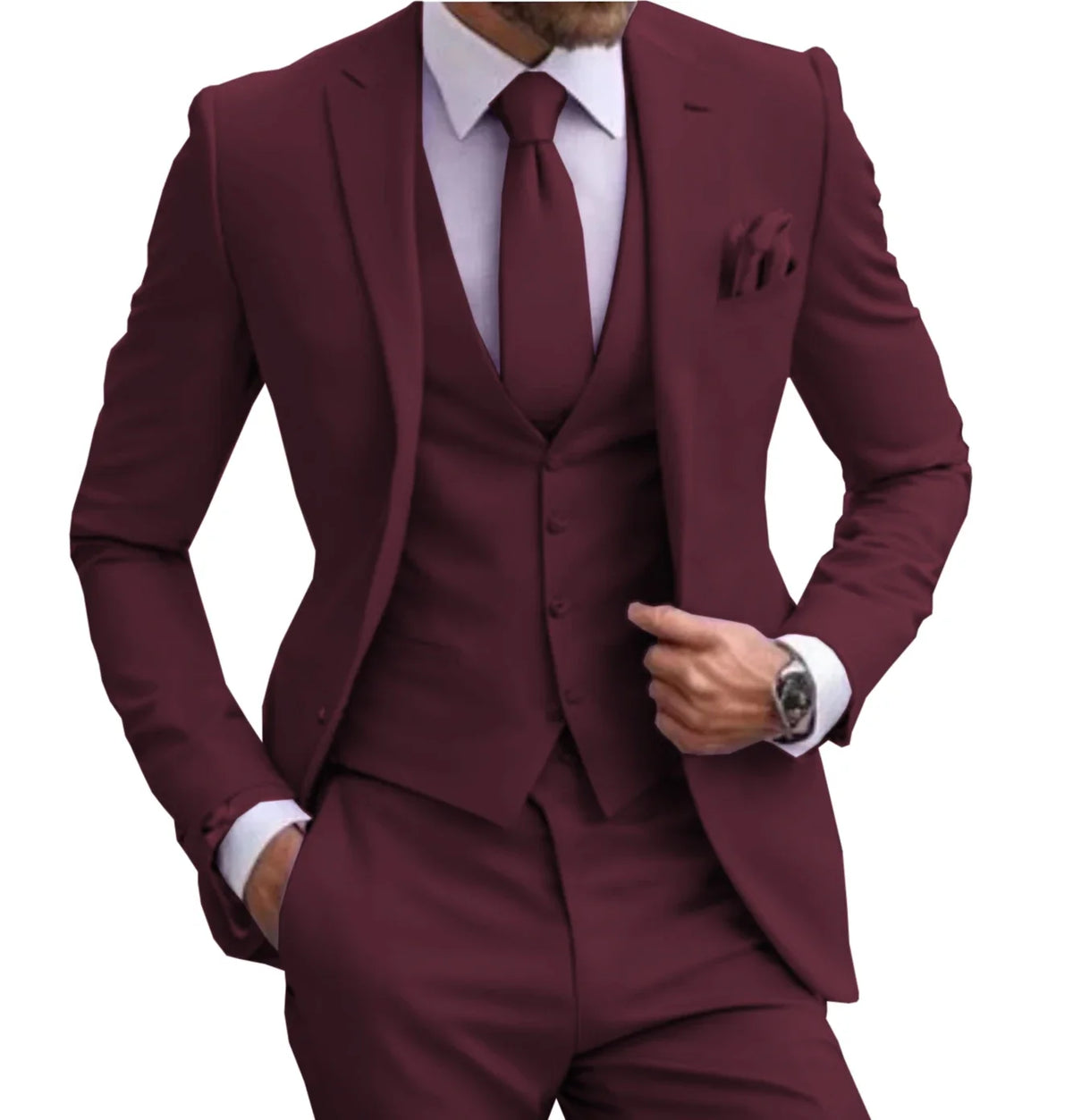 Suits for Men Lilac Stylish 3 Piece Classic Tuxedos Blazer Vest Pants Formal Elegant Male Wedding Groomsman Bespoke