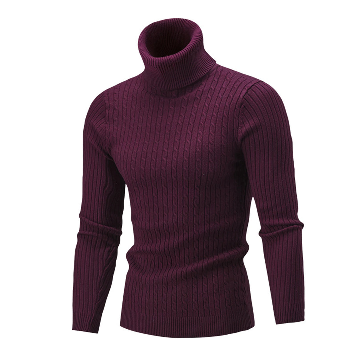2021 Winter Warm Thick Woolen Sweaters Men Casual Knitted Turtleneck Jumper Tops Men's Fashion Solid Long Sleeve Ribbed Sweater