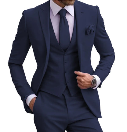 Suits for Men Lilac Stylish 3 Piece Classic Tuxedos Blazer Vest Pants Formal Elegant Male Wedding Groomsman Bespoke