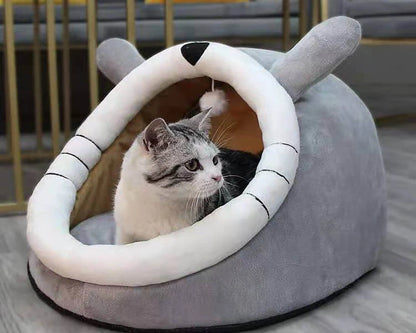 Pet Tent Cat Nest Cute Comfortable Warm Cat House Cave Mat Pet Bed Foldable Detachable Washable Dog House Cat Tent Pet Supplies
