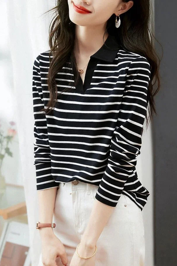 Woman Tshirt 100℅ Cotton With Collar Polo Neck T Shirt for Women New Youthful Clothes Original Casual Tops Clothing Sales Basic