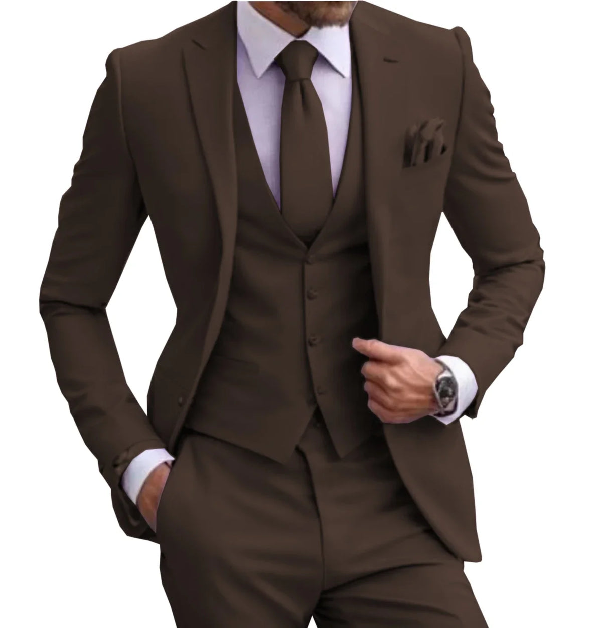 Suits for Men Lilac Stylish 3 Piece Classic Tuxedos Blazer Vest Pants Formal Elegant Male Wedding Groomsman Bespoke