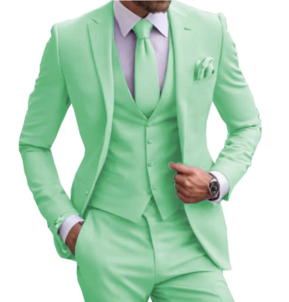 Suits for Men Lilac Stylish 3 Piece Classic Tuxedos Blazer Vest Pants Formal Elegant Male Wedding Groomsman Bespoke