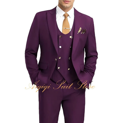 Formal Men's Suits 3 Piece Slim Fit Blazer Vest Pants Groom Tuxedo Suit Wedding Prom Homecoming Men Suits