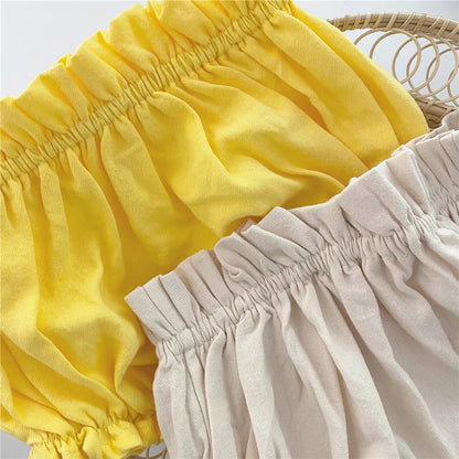 Baby Girls Bloomer Toddler Cotton Linen Shorts Frill Diaper Cover 0-2 Years