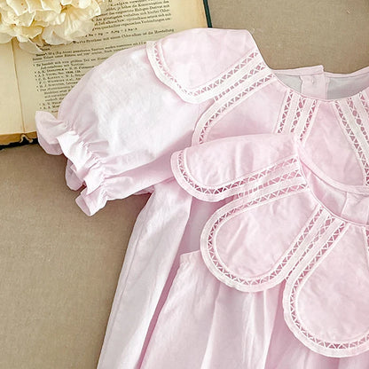 Summer 0-24M Baby Girl Clothing Petal Collar Newborn Baby Girl Romper Sleeveless Cotton Splicing Toddler Baby Girls Jumpsuit