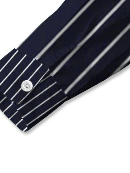 Spring Autumn Men Clothes Long Sleeve Stripe Shirt Men Casual Button Cardigan Shirt Tops Men Slim Fit Microprojectile Shirt Tops
