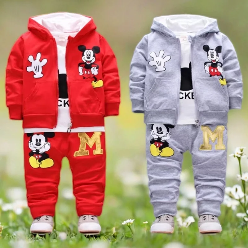 Spring Autumn  Products Boys Clothes Set Cute Cotton Hooded Coat T-shirt Pants 3PCS Set Casual Kids Sportswear baby girl clothes