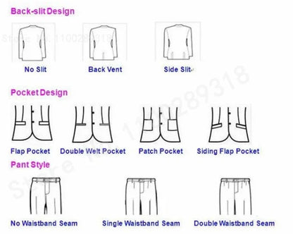 Suits for Men Lilac Stylish 3 Piece Classic Tuxedos Blazer Vest Pants Formal Elegant Male Wedding Groomsman Bespoke