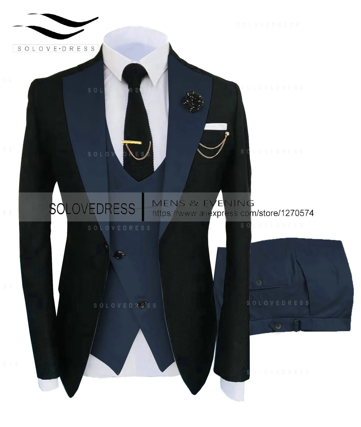 ( Jacket + Vest + Pants )Suits for Mens 2024 Casual Business Suit High-end Social Formal Suit 3 Pcs Set Groom Wedding Men