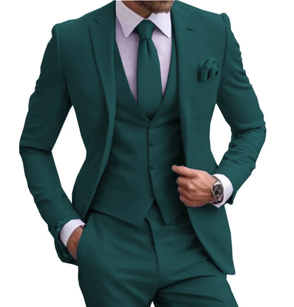 Suits for Men Lilac Stylish 3 Piece Classic Tuxedos Blazer Vest Pants Formal Elegant Male Wedding Groomsman Bespoke