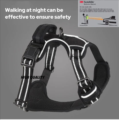 Dog Harness No-Pull Service Vest with Reflective Adjustable Soft Padded Comfortable for Outdoor Easy Walking No Choke for Pets