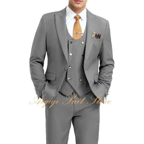 Formal Men's Suits 3 Piece Slim Fit Blazer Vest Pants Groom Tuxedo Suit Wedding Prom Homecoming Men Suits
