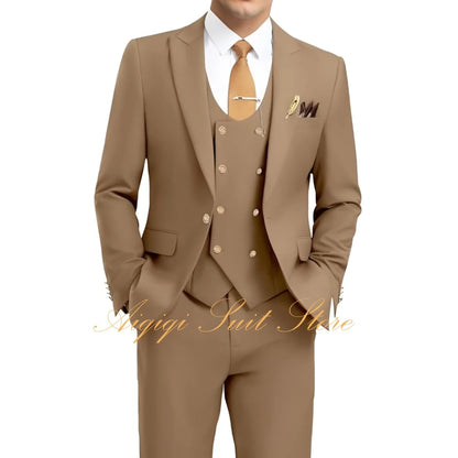 Formal Men's Suits 3 Piece Slim Fit Blazer Vest Pants Groom Tuxedo Suit Wedding Prom Homecoming Men Suits