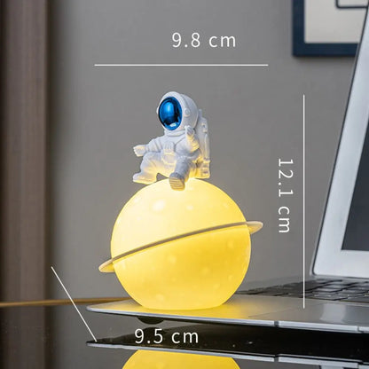 Home Decoration Portable Astronaut Moon Night Light Creative Cute Desktop Luminous Planet Lamp Cartoon Bedside Light Christmas