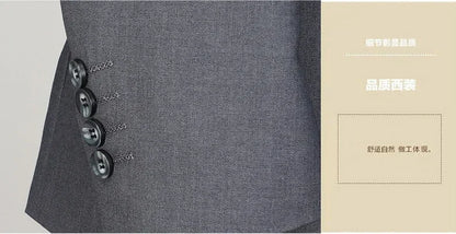 Suit (Blazer+Pants) Men's Fashion Business Outdoor Gentleman Trend Solid Color Casual Slim-fit Wedding Host Gentleman Suit S-6XL