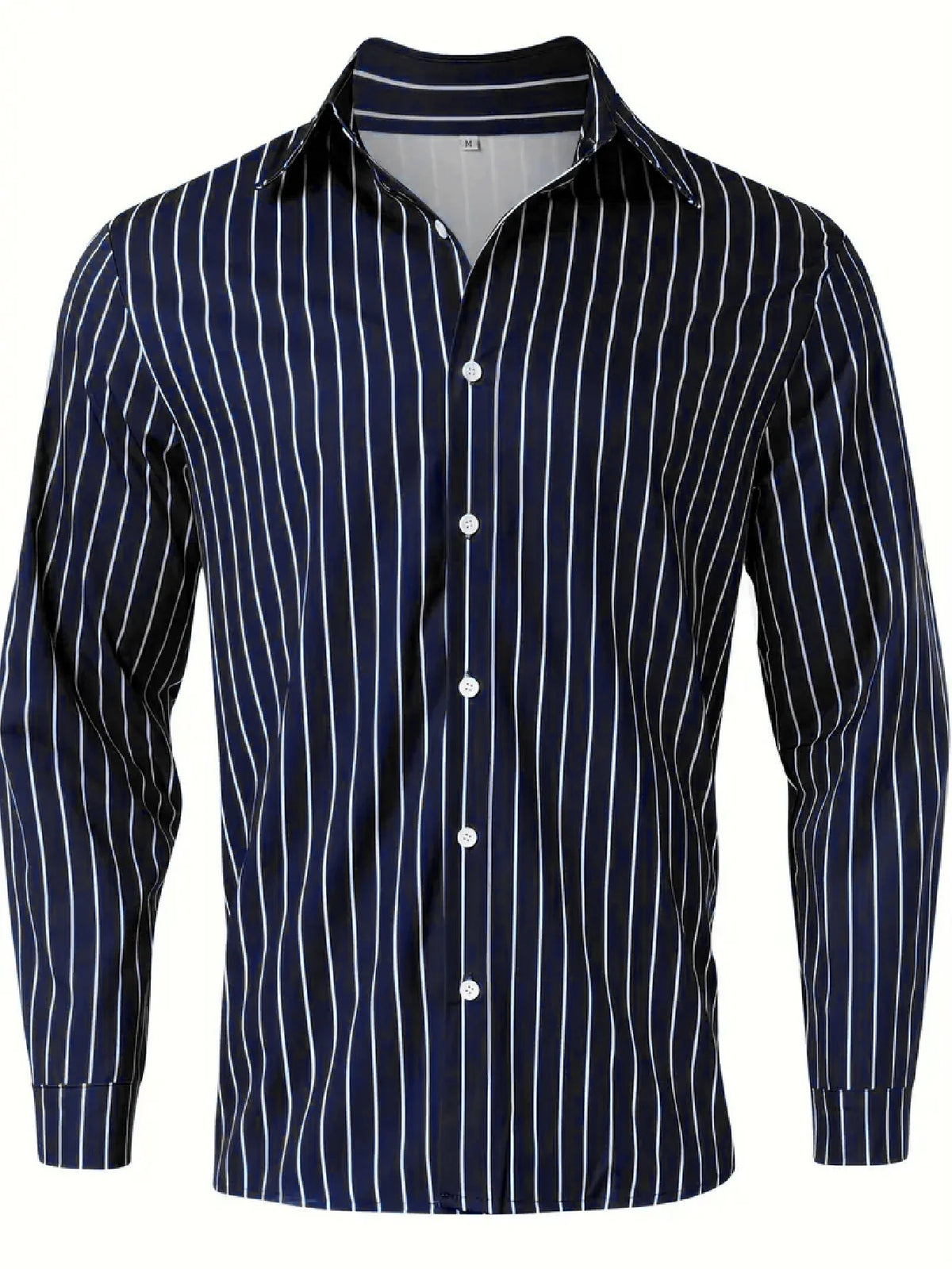 Spring Autumn Men Clothes Long Sleeve Stripe Shirt Men Casual Button Cardigan Shirt Tops Men Slim Fit Microprojectile Shirt Tops