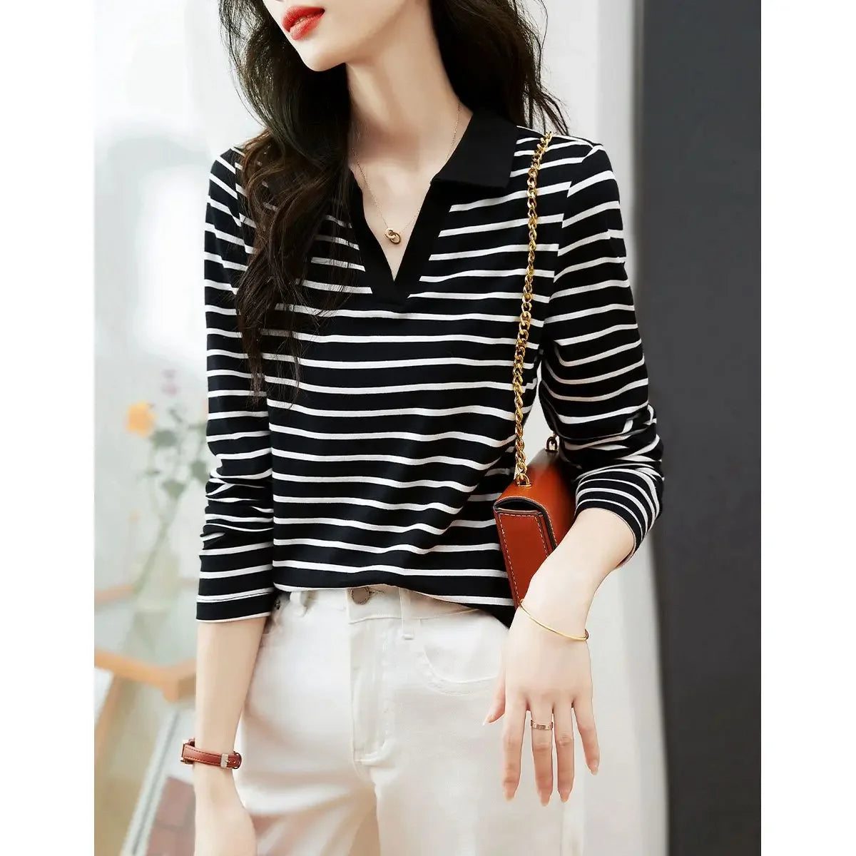 Woman Tshirt 100℅ Cotton With Collar Polo Neck T Shirt for Women New Youthful Clothes Original Casual Tops Clothing Sales Basic
