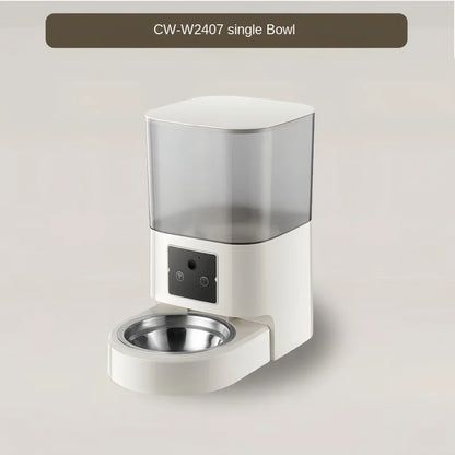 Automatic Cat Food Machine, 5G Wifi Connection, Pet Timed Intelligent Feeder with Preservation Function, Suitable for Cats/Dogs