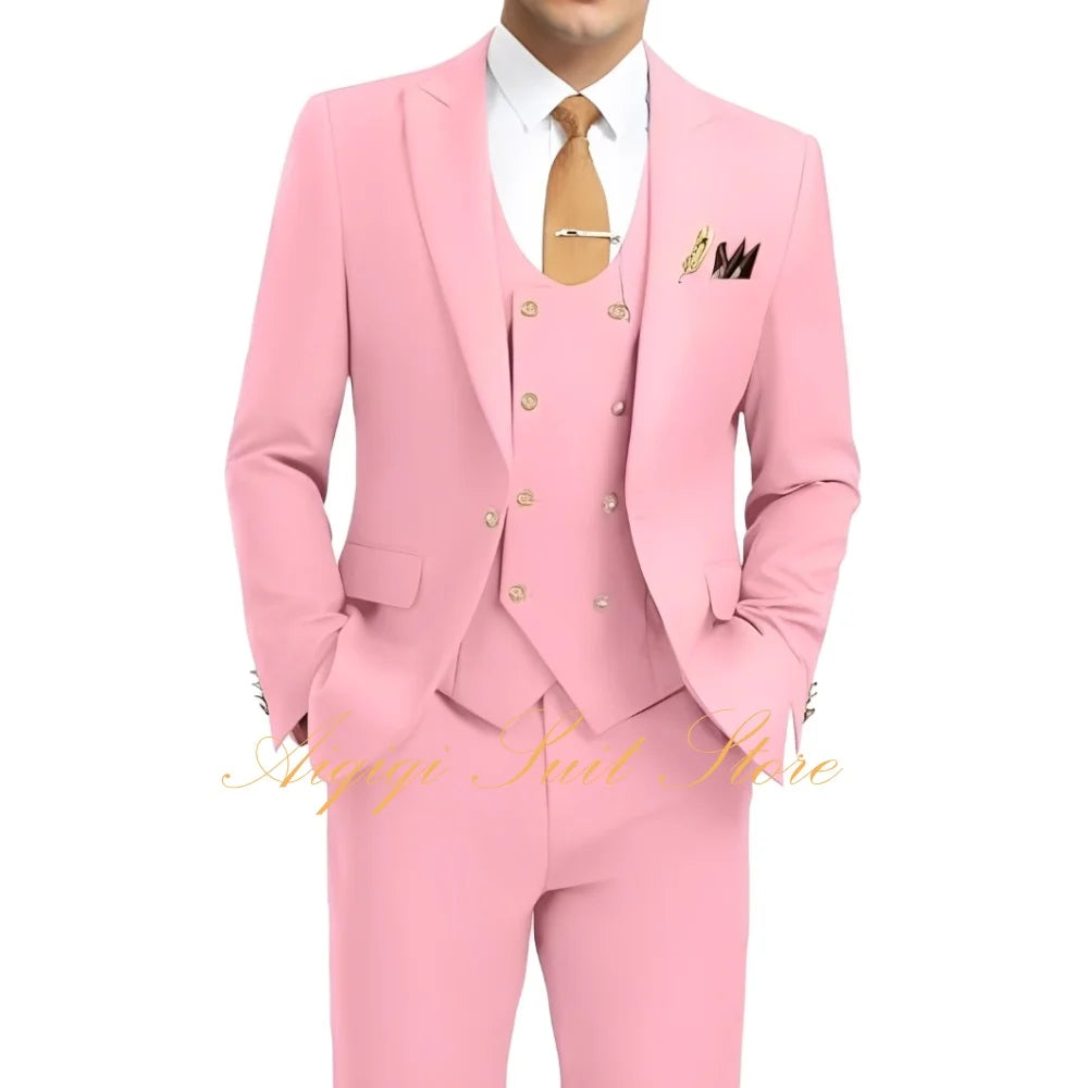 Formal Men's Suits 3 Piece Slim Fit Blazer Vest Pants Groom Tuxedo Suit Wedding Prom Homecoming Men Suits